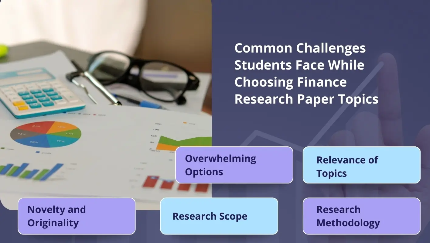 Infographic Highlighting 5 Common Challenges Students Face While Choosing Finance Research Paper Topics