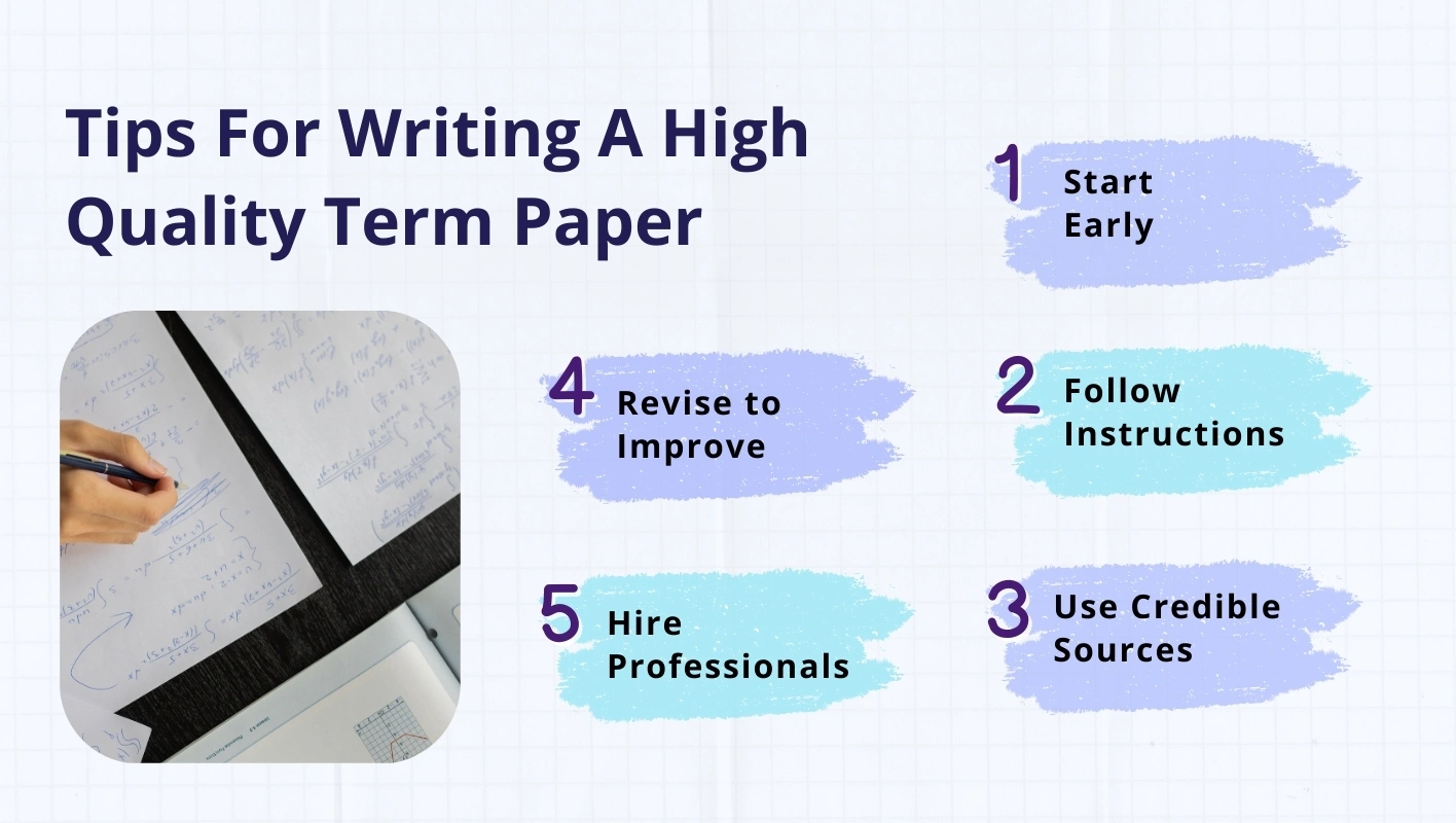 Infographic Highlighting 5 Tips To Write a Term Paper